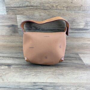 La Espuela Brown & Tan Saddle Genuine Leather Basket Weave Pattern Sh Bag